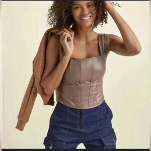 FAUX Leather Corset Top size 1X